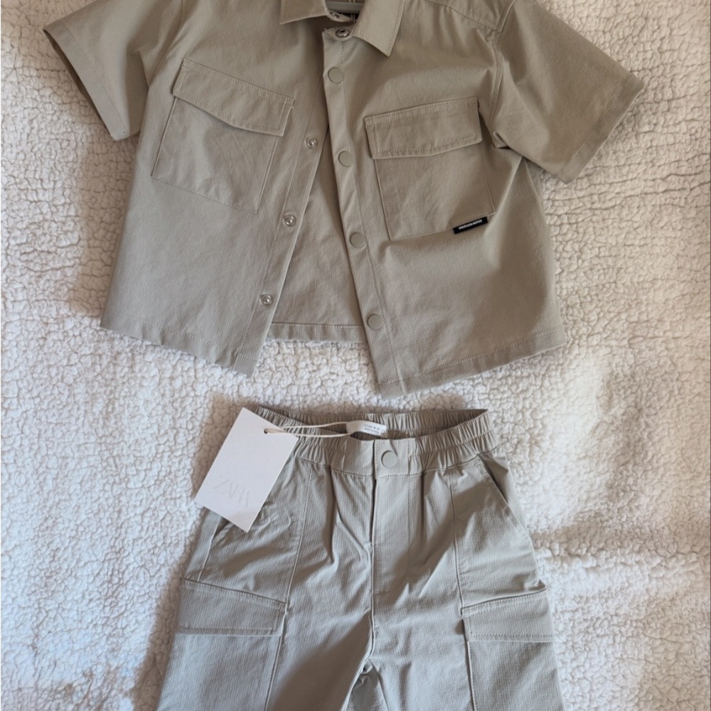 Zara Kids Matching Set in Beige